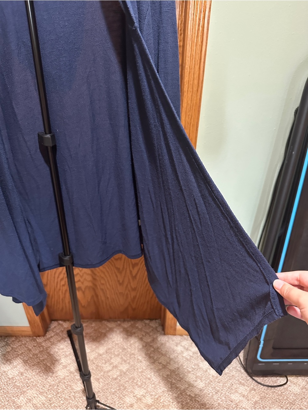 Maurices Navy Open-Front Hooded Cardigan - Picture 2 of 4